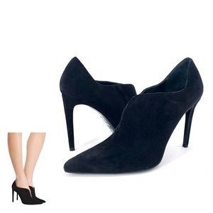 Stuart Weitzman Black Rhythm Split Suede Ankle Boots/Booties Size 9.5